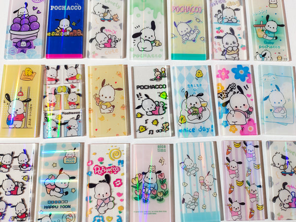 Pochacco long clause acrylic card, small fresh style, cute and healing, two sizes :1.5*3 and 3*6