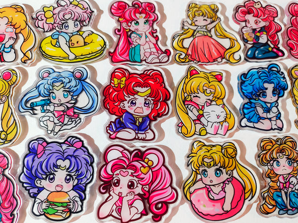 Sailor moon acrylic card shape, size 6cm