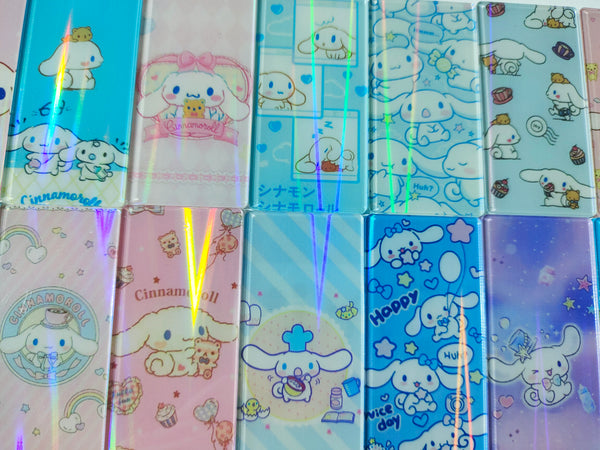 Cinnamoroll acrylic card, with Aurora laser, 1.5*3cm and 3*6cm in dimensions